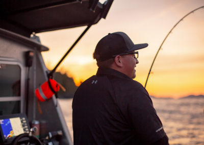 Larry fishing at sunset